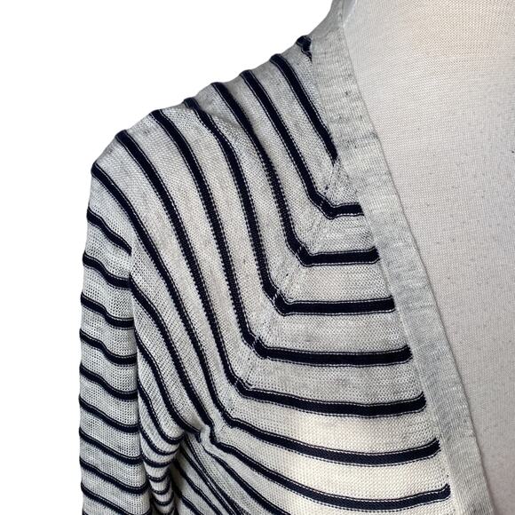 BROCHU WALKER V Neck Button Up Striped Cardigan Sweater Size Medium - Picture 2 of 11